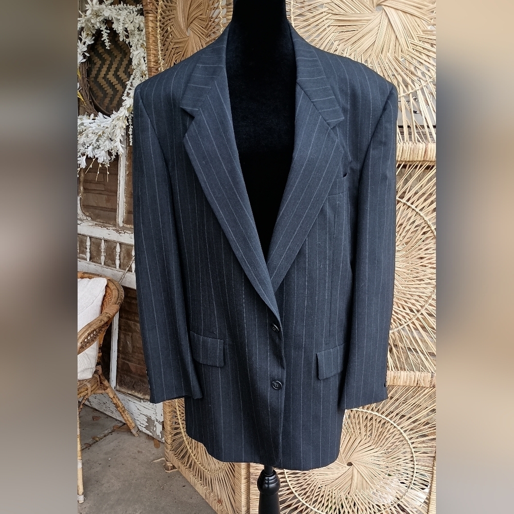 Christian Dior Men's Black Pinstripe Blazer - Classic Tailored Style